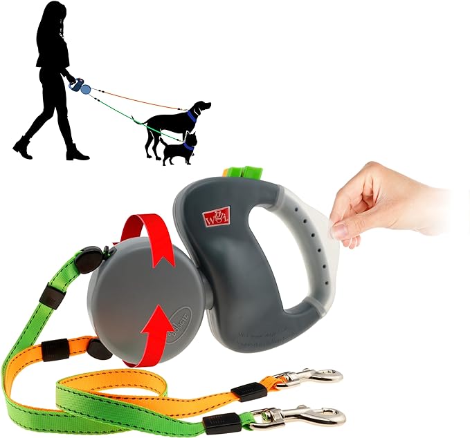 Dual Retractable Tangle Free Dog Leash